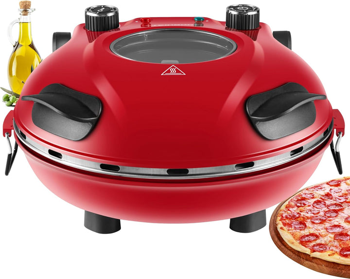 Pizzaofen elektrisch mit 32 cm Pizzastein | 390°C | Pizzabackofen | Pizza-Backstation | Elektrischer