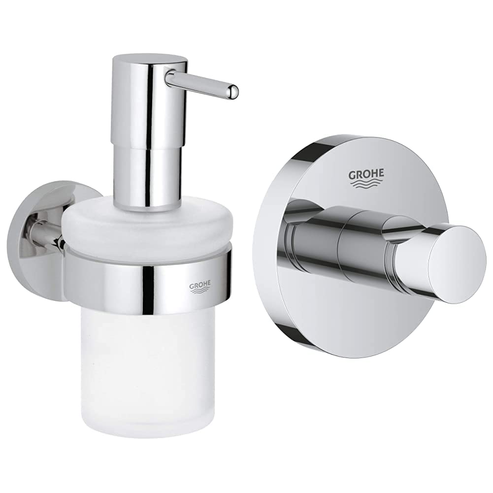 GROHE Essentials | BADACCESSOIRES - Seifenspender | mit Halter | 40448001 & Essentials Bad-Accessoir