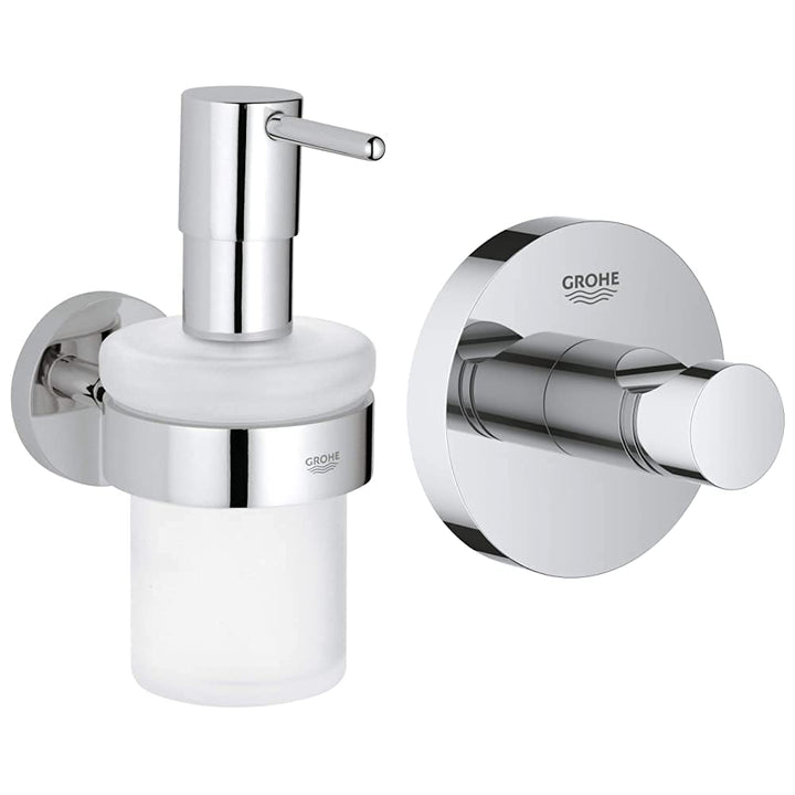 GROHE Essentials | BADACCESSOIRES - Seifenspender | mit Halter | 40448001 & Essentials Bad-Accessoir