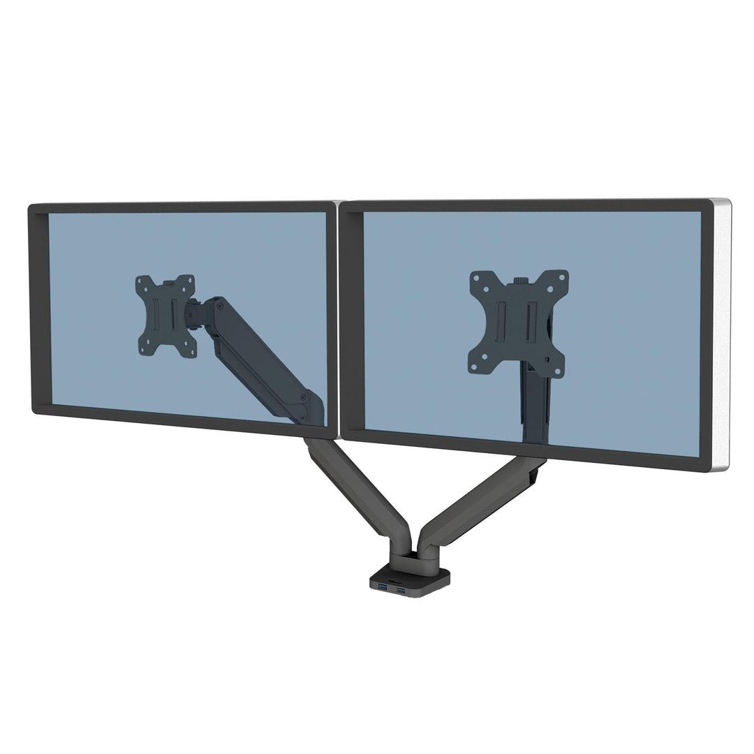 Fellowes Monitor Halterung 2 Monitore bis je 32 Zoll (81,28 cm) - Platinum Series Monitor Arm mit Ga