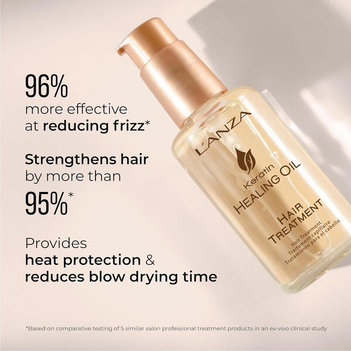 L'ANZA Keratin Heilöl Haarbehandlung (50 ml), Regeneriert, Belebt & Nährt Trockenes, Geschädigtes Ha