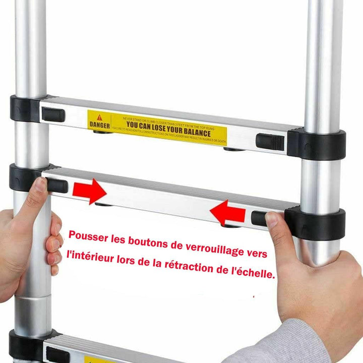 Klappbare Trittleiter, Teleskopleiter, Teleskopleiter, zusammenklappbar, aus Aluminium, maximale Bel