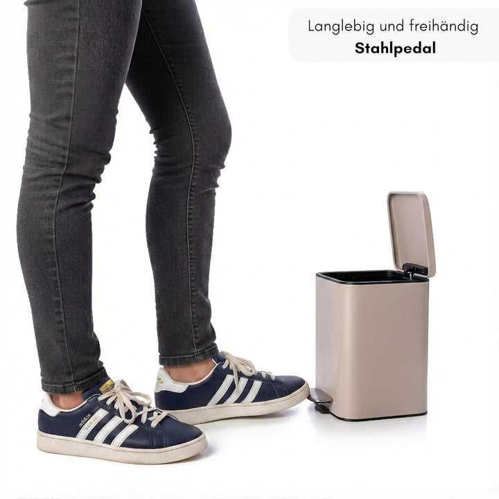 Erreke Badmülleimer mit Pedal 3L, Kosmetikeimer 3L aus Edelstahl mit Soft-Close Deckel, Herausnehmba
