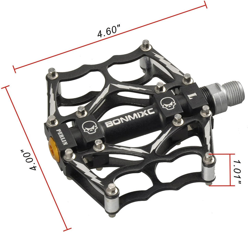 BONMIXC Fahrradpedale 9/16 Zoll Totenkopf-Muster Mountainbike Pedale versiegelte Lager Fahrradpedale