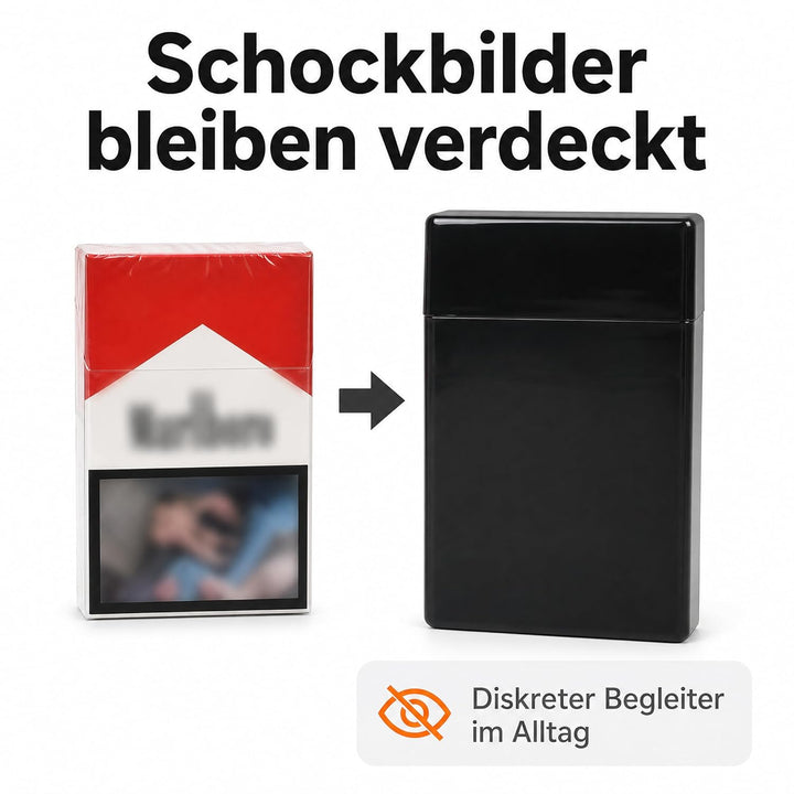 Zigarettenbox XXL für 30 Zigaretten Etui Kunststoff marmoriert ohne Steg Farbauswahl Vorratspack sta