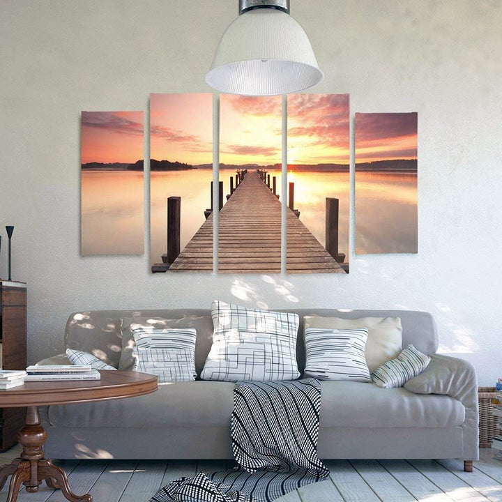 Feeby Frames, Leinwandbild Bilder Wand Bild - 5 Teile - Wandbilder Kunstdruck 150x100 cm, Typ B B ty