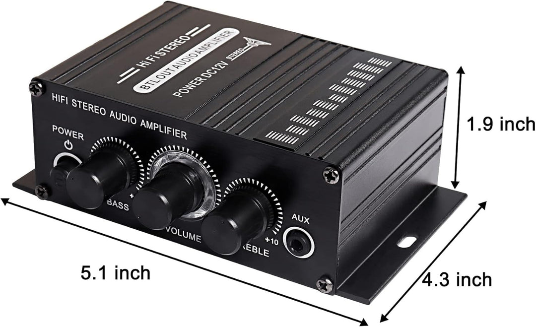 12V HiFi Stereo Audio Verstärker für Auto 2 Kanal HiFi Bass Audio Subwoofer Verstärker für Autos CD