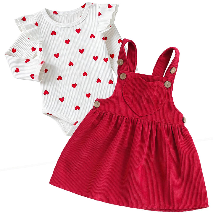 Baby Kleidung Mädchen Baby Valentinstag Outfit Neugeborene Kleidung Babys Strampler Strapse Rock Bek