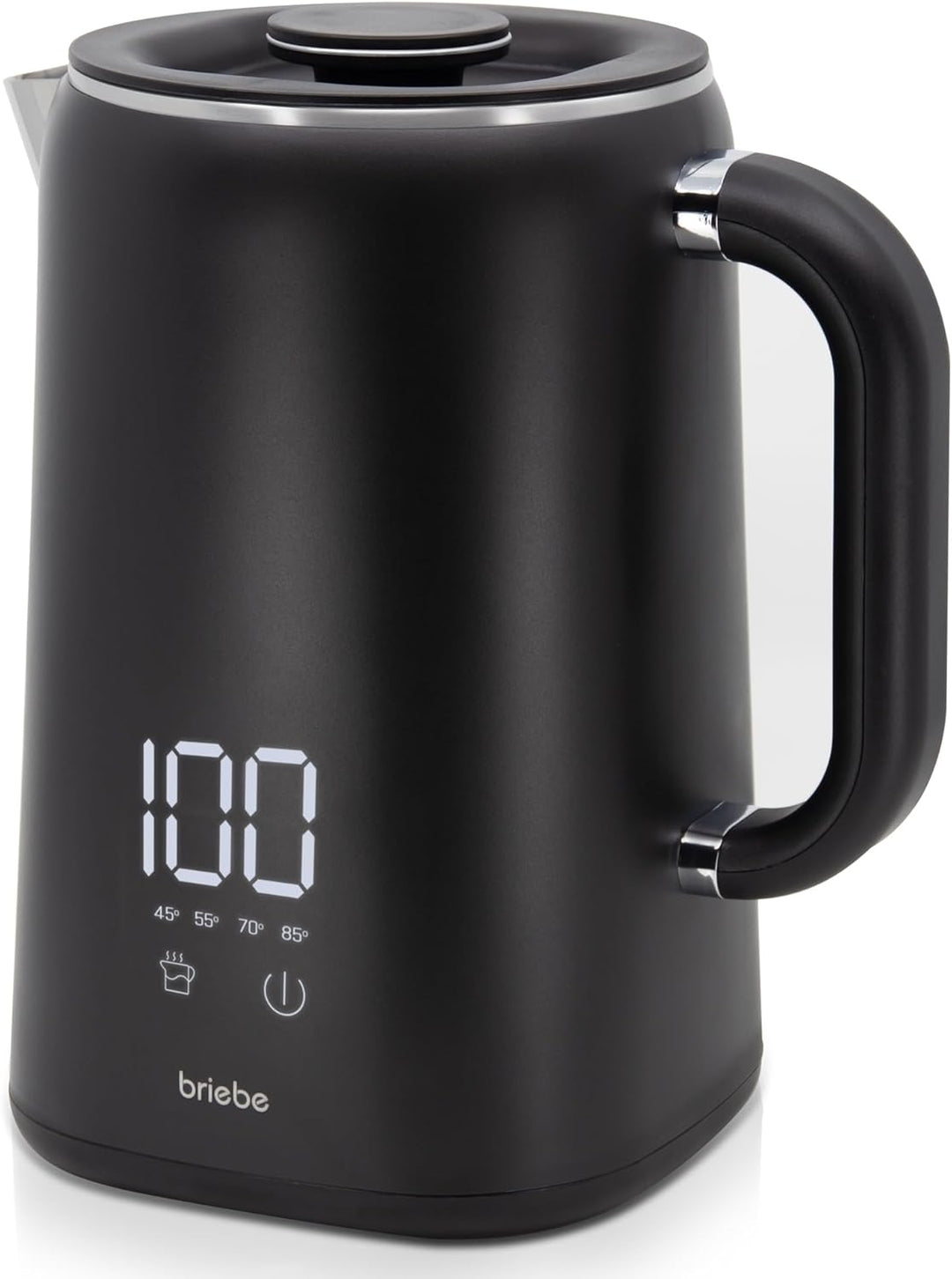 briebe eBoil Elektrischer Wasserkocher, 1,7 l, digitales Display, einstellbare Temperatur 45 °C bis