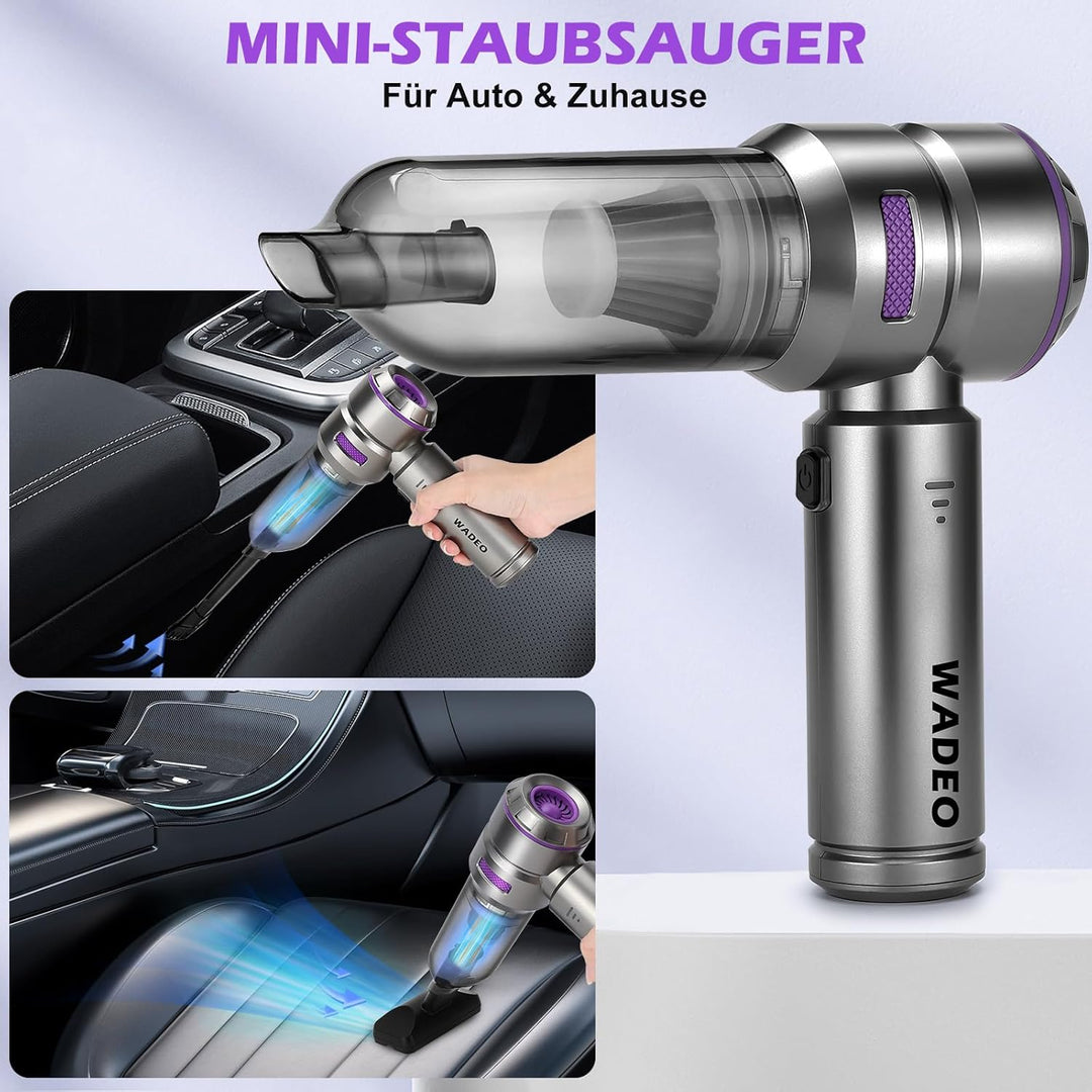 WADEO Handstaubsauger 3 in 1 Akku 18000pa, 35mins Laufzeit, 3 Geschwindigkeiten 210000 U/Min Staubbl