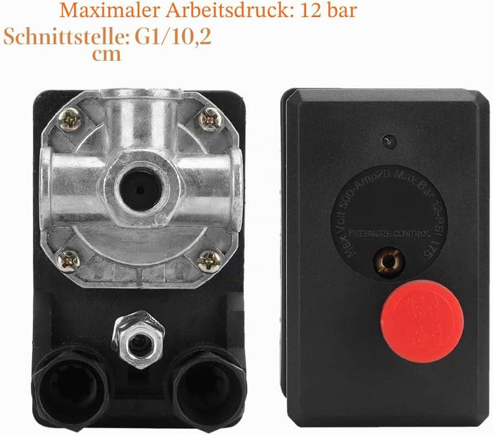 Druckschalter, 380 V 3-Phasen-4-Loch-Druckschalter-Steuerventil G1/4"für Luftkompressor Bester Ersat