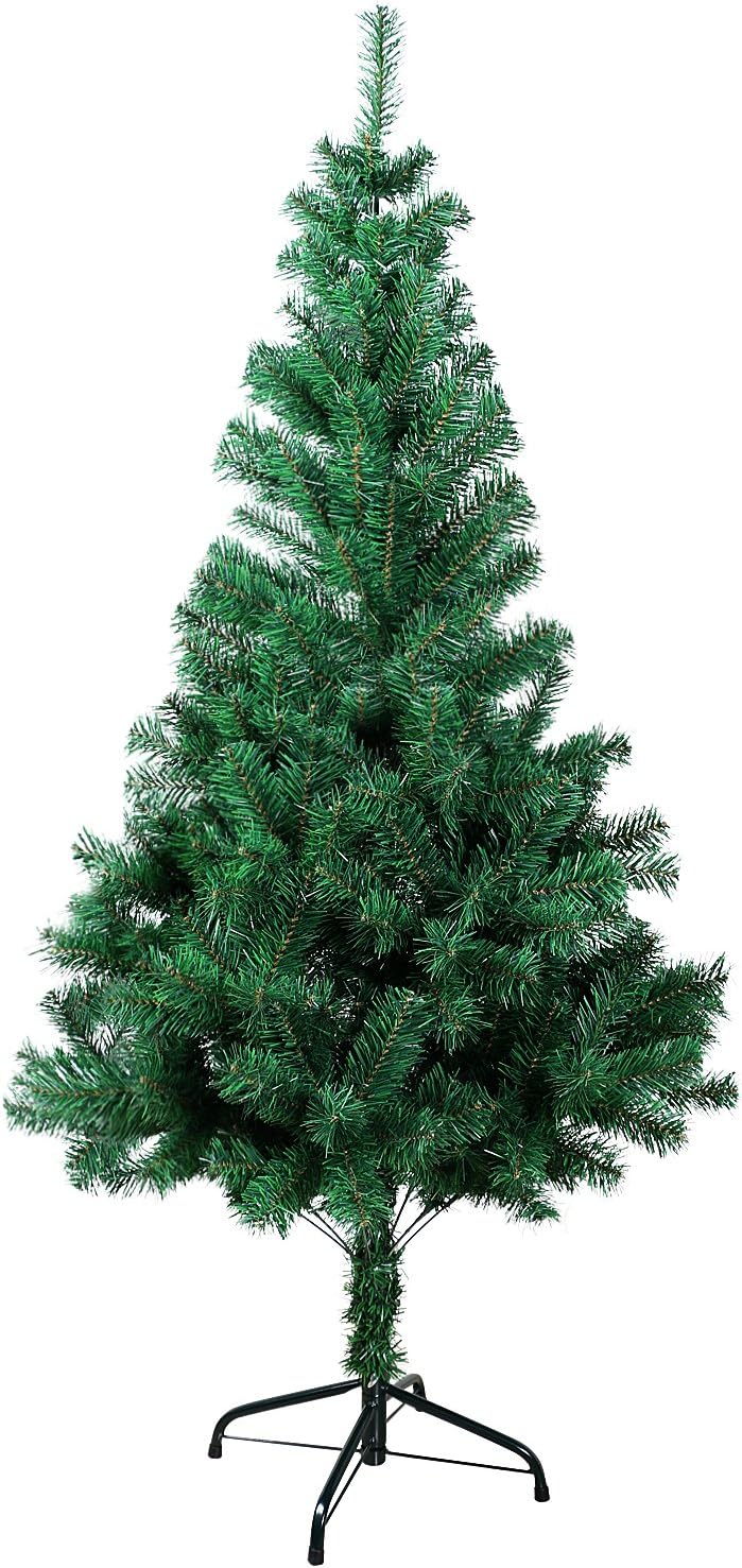 Gotoll Künstlicher Weihnachtsbaum 150 cm, Tannenbaum in grün, Christbaum mit Metallständer, schwer e