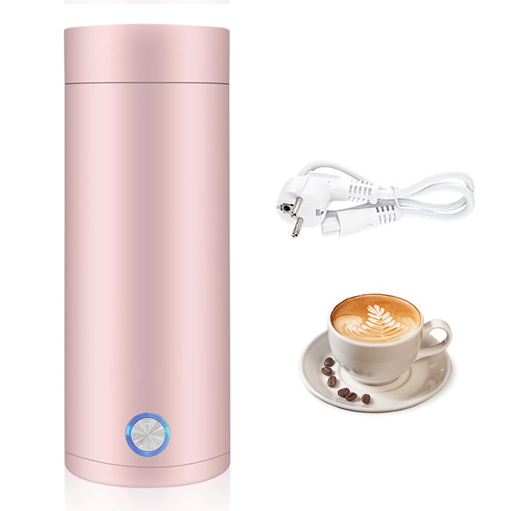 Aoreun Kleiner Tragbarer Wasserkocher, 400ml Tragbarer Elektrischer Wasserkocher, Mini Thermoskanne