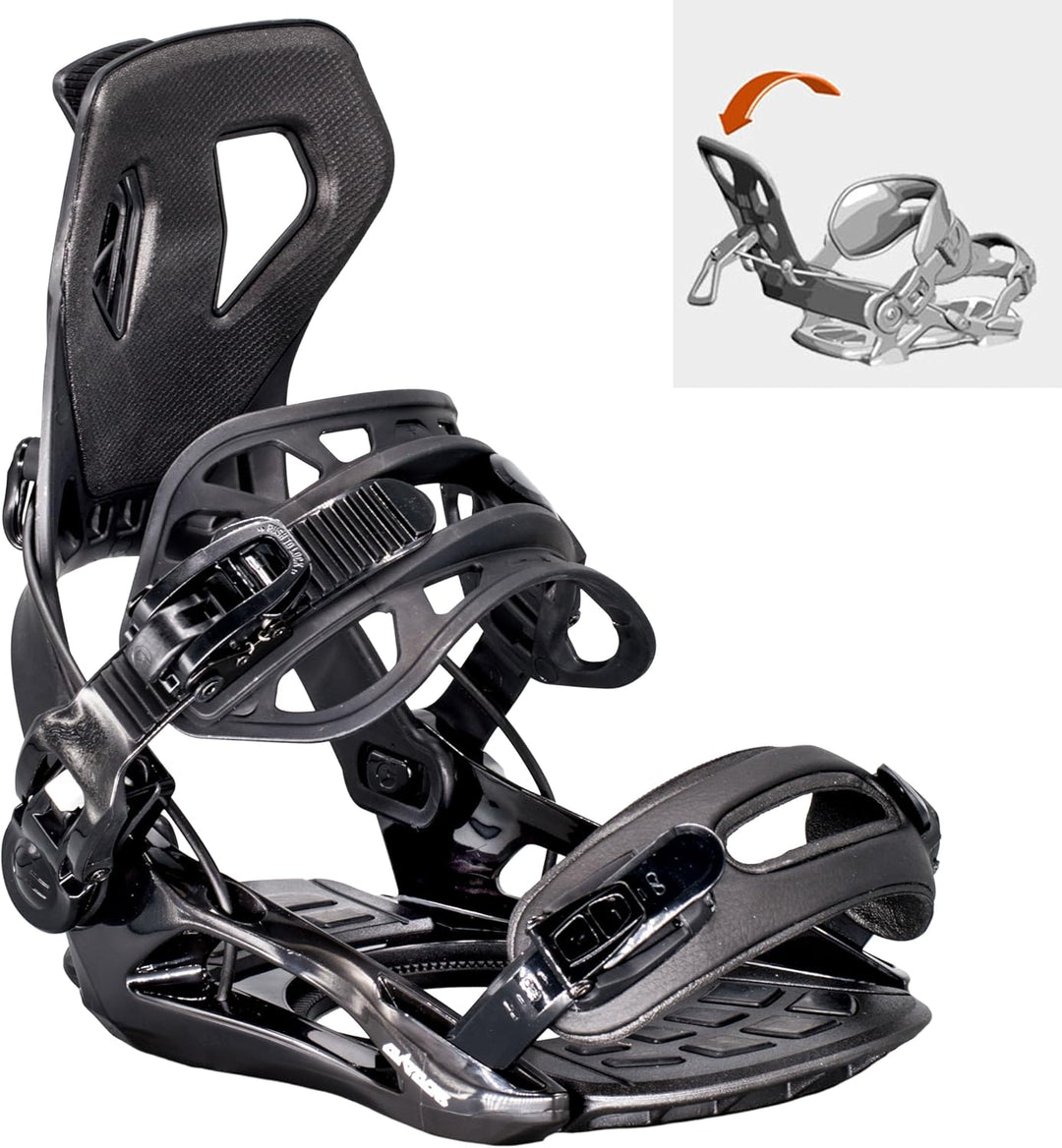 Airtracks Herren Snowboard Set – Steezy Hybrid Rocker Twin Tip Snowboard Wide - Snowboardbindung Mas