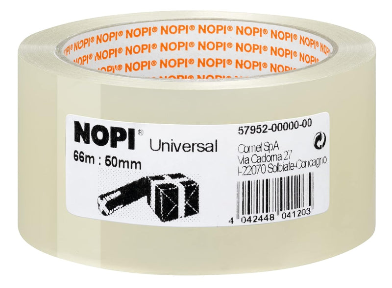 tesa Nopi Universal Packband, transparent, 6er Pack - 66m:50mm 6 Rollen Transparent 66m:50mm, 6 Roll