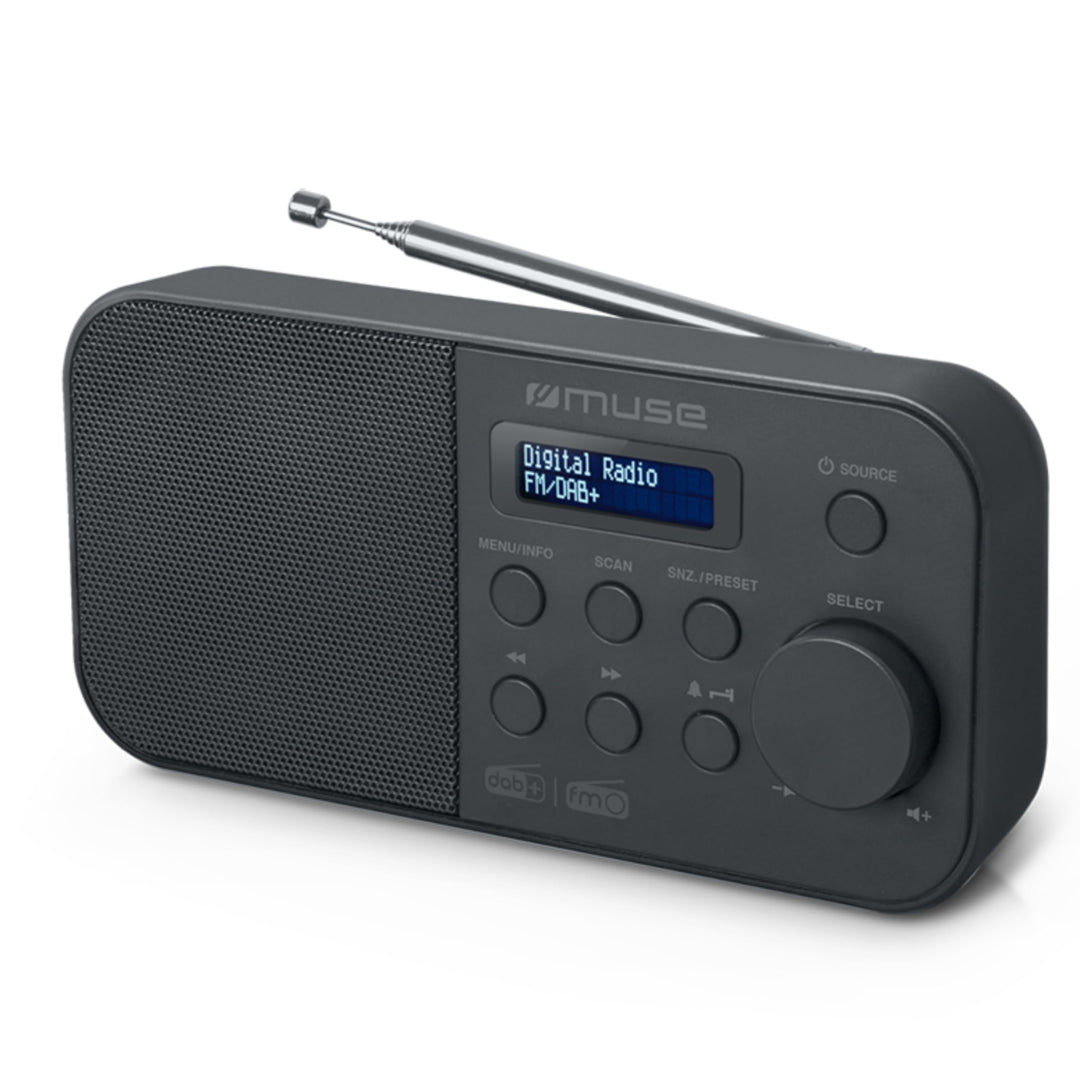 M-109 DAB+ tragbarer Radiowecker mit ausziehbarer Antenne | eingebautem Lautsprecher | AUX Anschluss