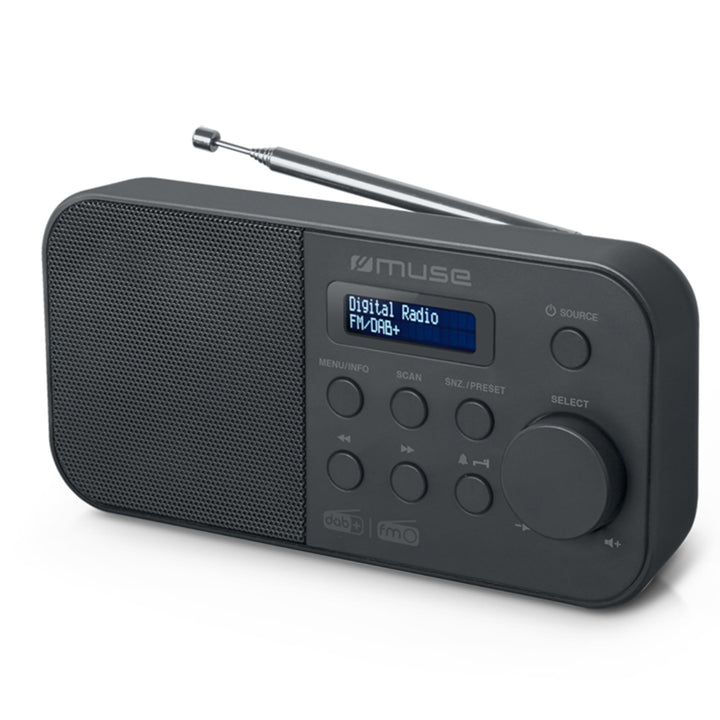 M-109 DAB+ tragbarer Radiowecker mit ausziehbarer Antenne | eingebautem Lautsprecher | AUX Anschluss