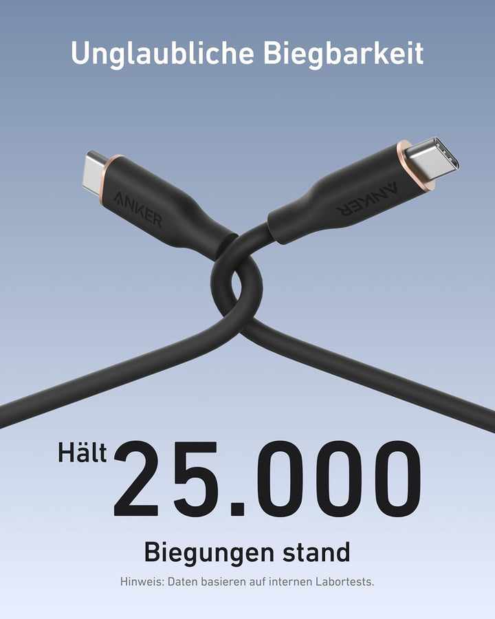 Anker Powerline III Flow, 240W USB C auf USB C Kabel, [2 Stück 1,8m] PD 3.0 USB C Ladekabel für iPho