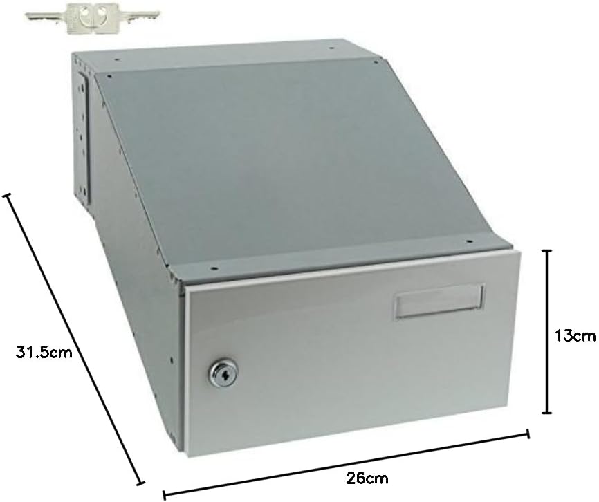 Burg-Wächter Durchwurfkasten ohne Blende, A4 Einwurf-Format, Verzinkter Stahl, Kasten 795, Weiss, Du