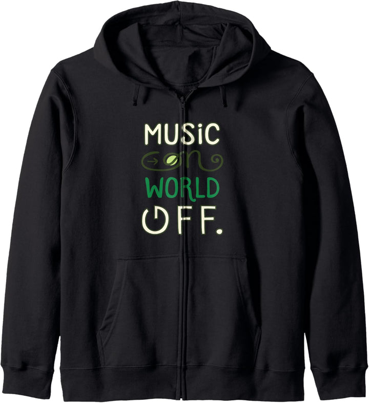 Musik Design "Music on world off" für Rhythmus Fans Kapuzenjacke