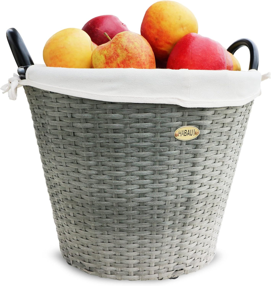 HABAU 2726 Feuerholzkorb mit Metallrahmen, grau, 42 x 42 x 33