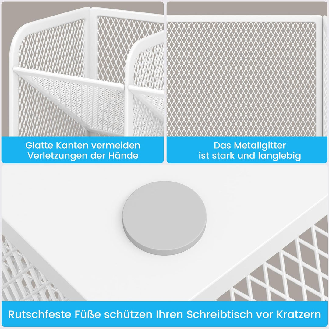 VITVITI Schreibtisch Organizer, 9 Fächer Stiftehalter, Netz Stifte Regal aus Metall, Stiftehalter Sc
