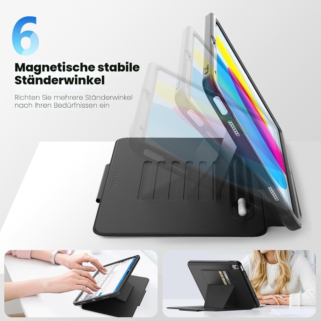 SEYMAC Hülle für iPad 10. Generation 2022 (10,9 Zoll), Stossfeste Ganzkörper-Schutzhülle mit Automat