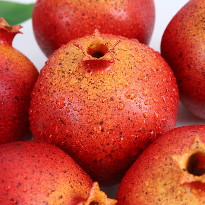 6 Stück Künstliche Granatäpfel, naturgetreues Kunstobst zur Dekor | Künstliche granatäpfel als obsts