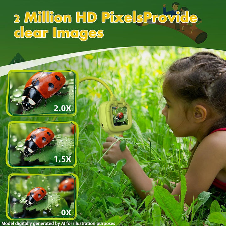 Daxiongmao Endoscope Camera for Children, 1080P Pädagogisches Wissenschafts-Erkundungsspielzeug Set,