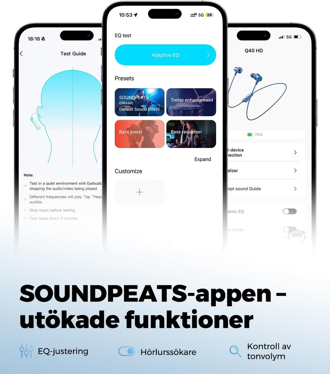 SoundPEATS Q40HD In-Ear Sport-Kopfhörer mit Nackenband, Bluetooth 6.0, LDAC Hi-Res Audio, Dynamische
