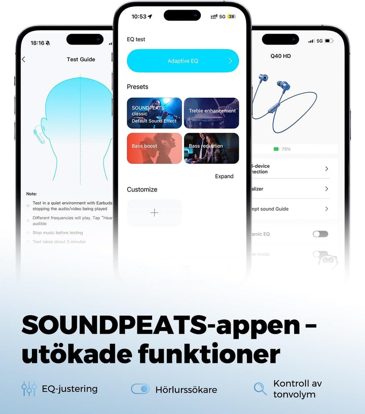 SoundPEATS Q40HD In-Ear Sport-Kopfhörer mit Nackenband, Bluetooth 6.0, LDAC Hi-Res Audio, Dynamische