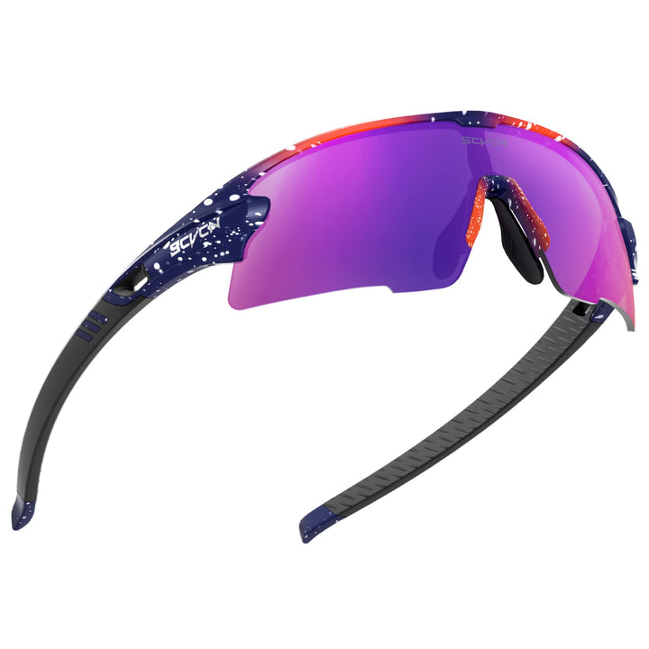 SCVCN Radfahrerbrille Polarisierte Sport Sonnenbrille mit 3 Austauschbaren Gläsern Männer Frauen 25,