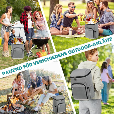 CALIYO Kühlrucksack, Kühltasche Rucksack, Picknickrucksack 24L Grosse isolierte Kühltasche für Männe