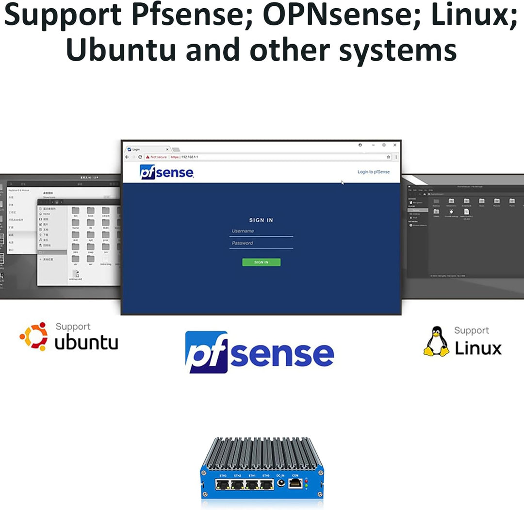 Micro Firewall Appliance, Mini PC, VPN, Router PC, Intl 12. i3 N305, RJ35, GPIO, HDMI, DP, 4 x 2,5 G