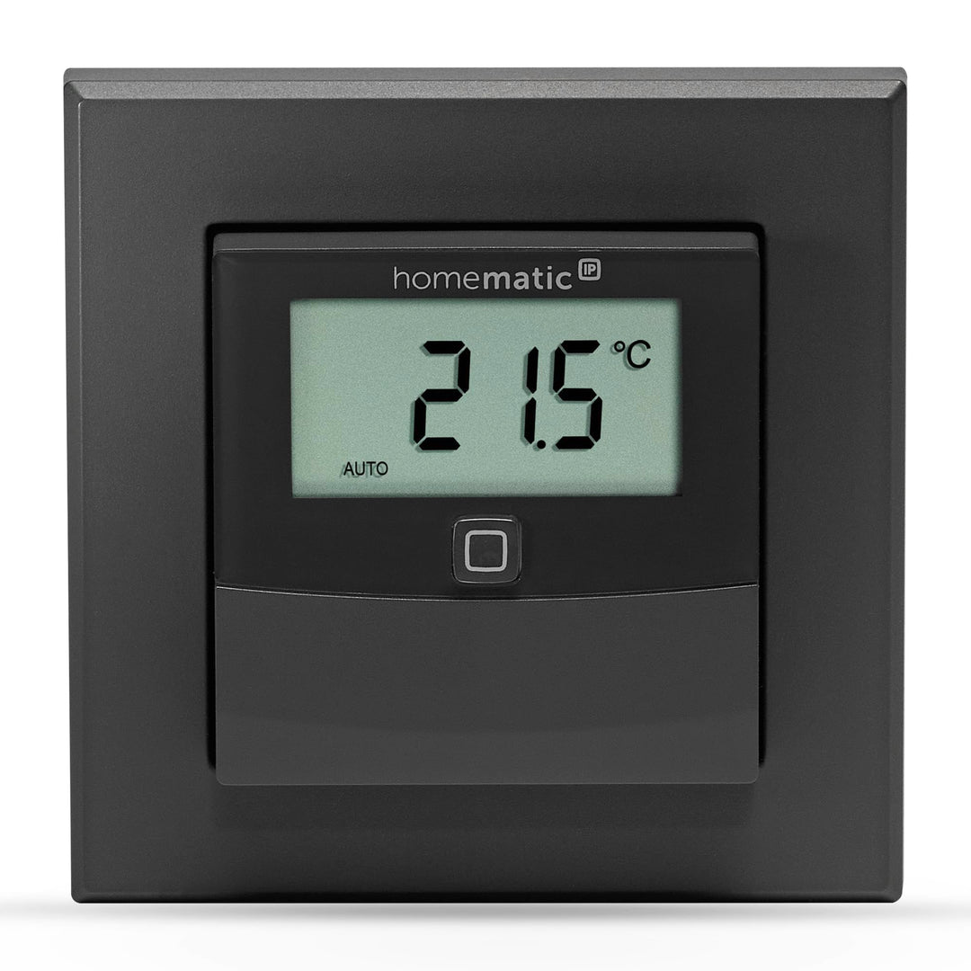 Homematic IP Smart Home Temperatur- und Luftfeuchtigkeitssensor mit Display – innen, anthrazit, steu