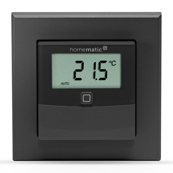 Homematic IP Smart Home Temperatur- und Luftfeuchtigkeitssensor mit Display – innen, anthrazit, steu