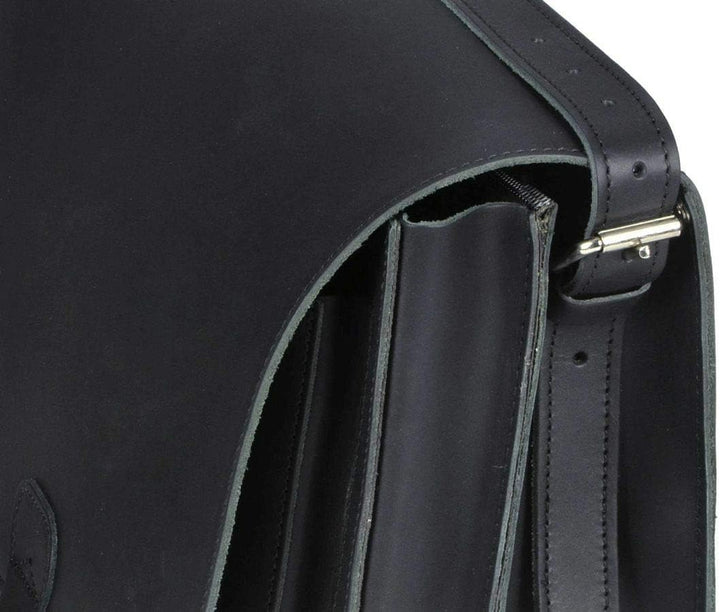 Ruitertassen Umhängetasche Leder Posttasche Messenger Lehrertasche schwarz Damen Herren Männer Fraue