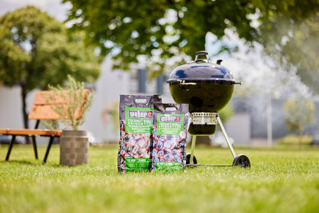 Weber Grill-Briketts aus Kokosnussschalen (8kg Sack), leistungsstark, für Lange und konstante Glut,