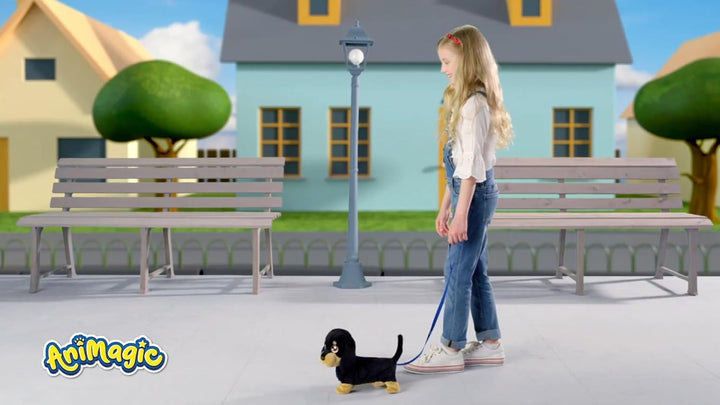 Animagic Waggles - Dackel - Interaktives Kuscheltier Für Kinder ab 2 Jahren - Lustig Plüschtier Spie