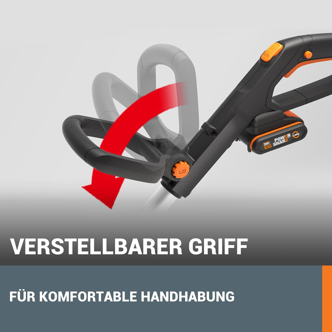 WORX WG163E.9 Akku Rasentrimmer 20V – Kantenschneider Rasen – 2-in-1 Funktion: Rasentrimmer und Kant
