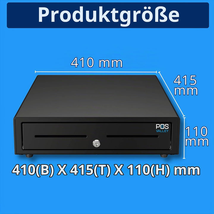 Kassenschublade Push - Druckknopf Öffnung, mit 8 Münzfach und 4 Scheinfach (euro), Abschliessbar - K
