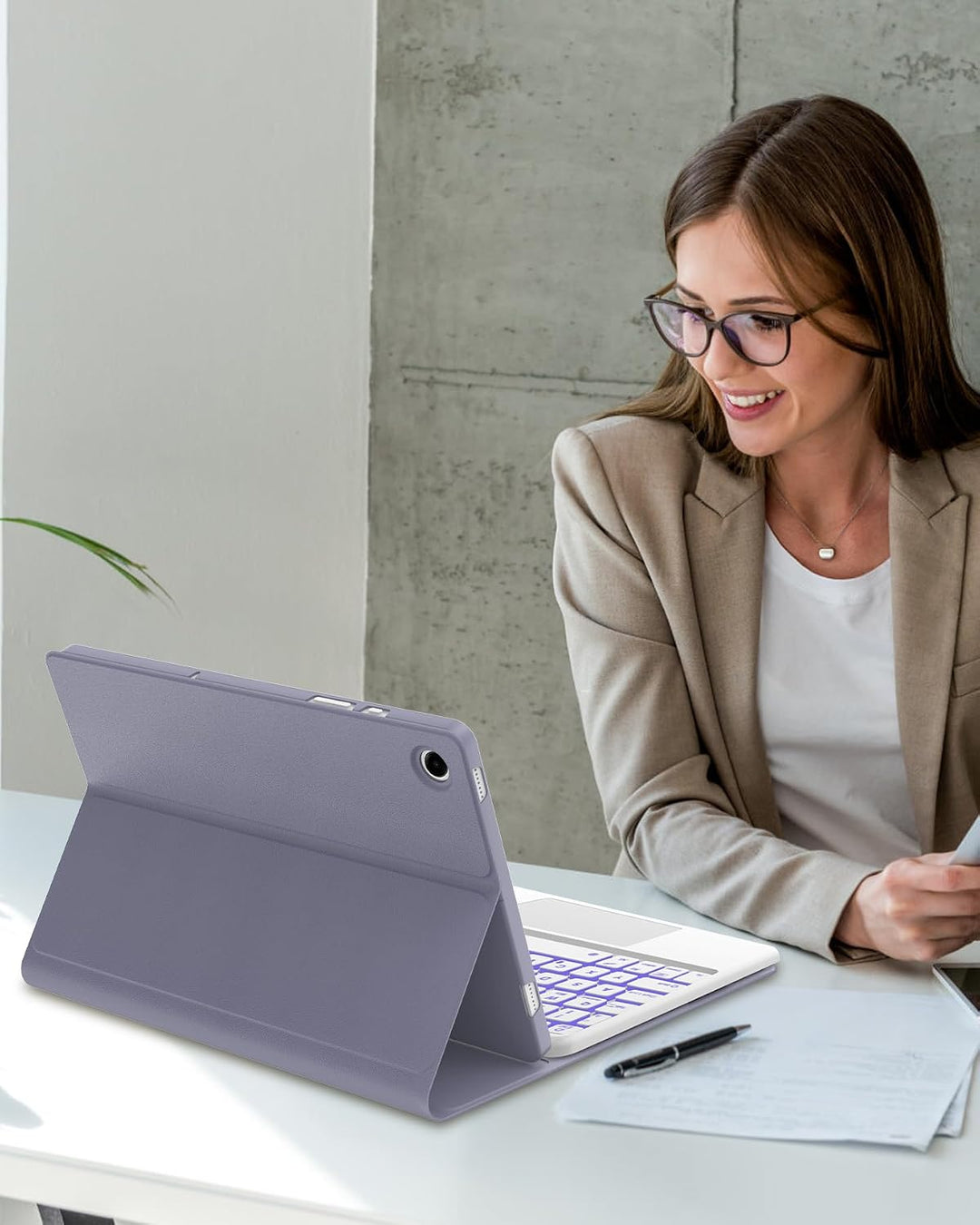 Hülle mit Tastatur für Samsung Galaxy Tab A11+ 11" (2025) & Galaxy Tab A9+ 11" (2023) – Deutsch Keyb