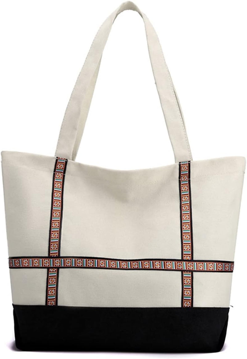 CORIOS Damen Henkeltaschen Canvas Tote Beutel Multifunktionale Henkeltasche Grosse Kapazität Schulte