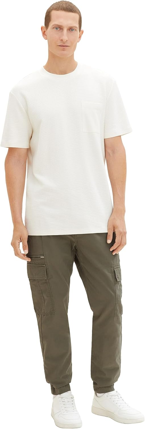 TOM TAILOR Herren Regular Fit Cargo Hose aus Baumwolle XXL 10415 - Dusty Olive Green, XXL 10415 - Du
