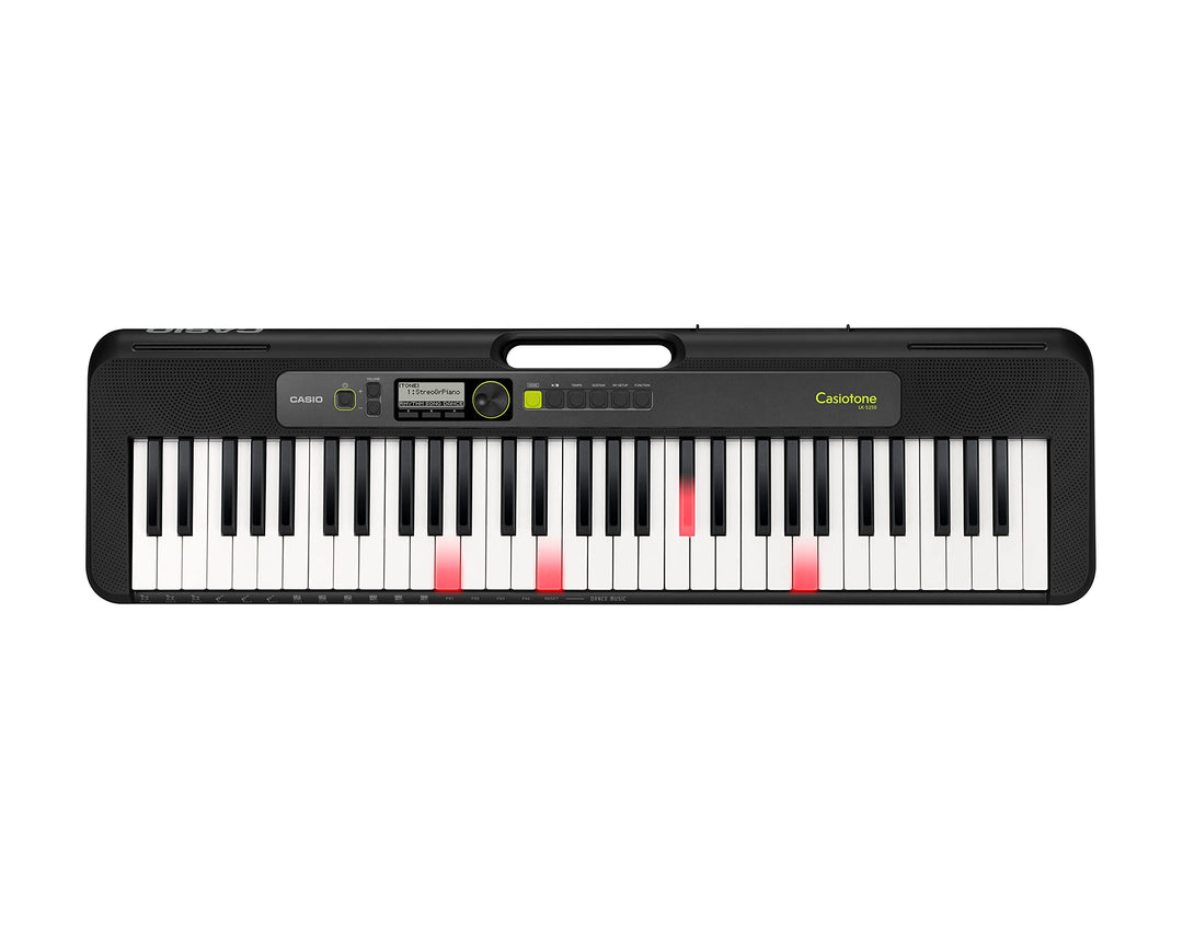 Casio LK-S250 CASIOTONE Leuchttastenkeyboard mit 61 anschlagdynamischen Tasten im Piano-Look mit Beg