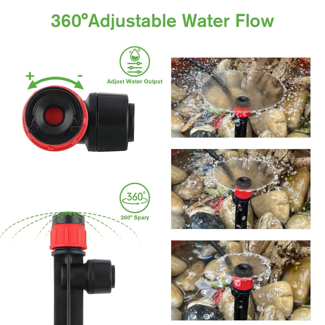 Kalolary Einstellbare Tropfstrahler Wasserbewässerungstropfer, 360 Grad Bewässerung Sprinkler für 1/