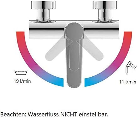 Badarmatur | Einhand-Wannenbatterie Puri | Badewannenarmatur | Einzigartige Bediensystem | Designpre
