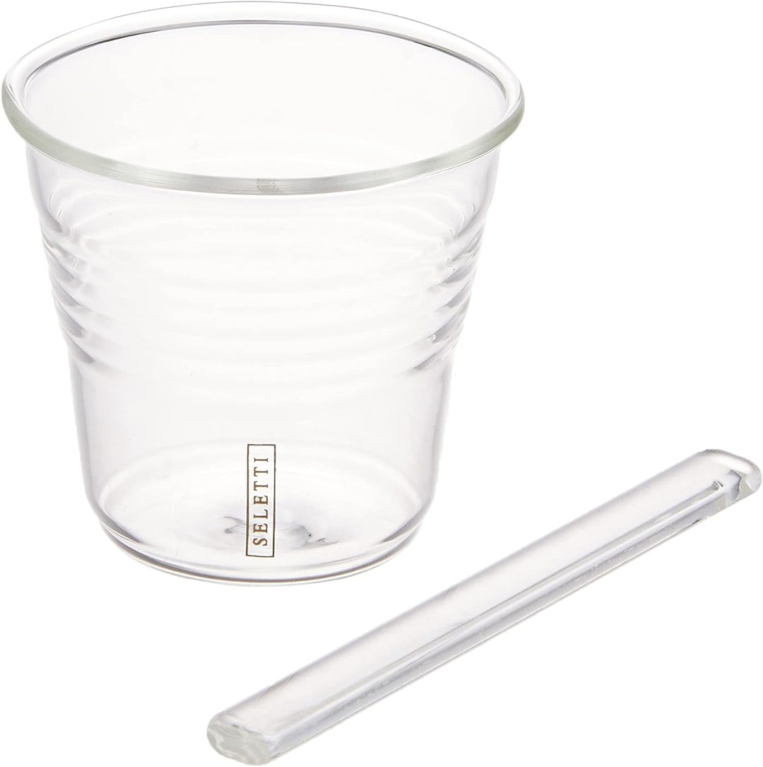 Seletti Vorratsdose Kaffee Tassen und Rührlöffel, Glas, transparent, Set 6