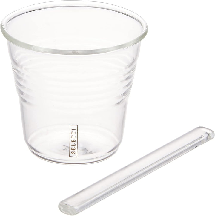 Seletti Vorratsdose Kaffee Tassen und Rührlöffel, Glas, transparent, Set 6