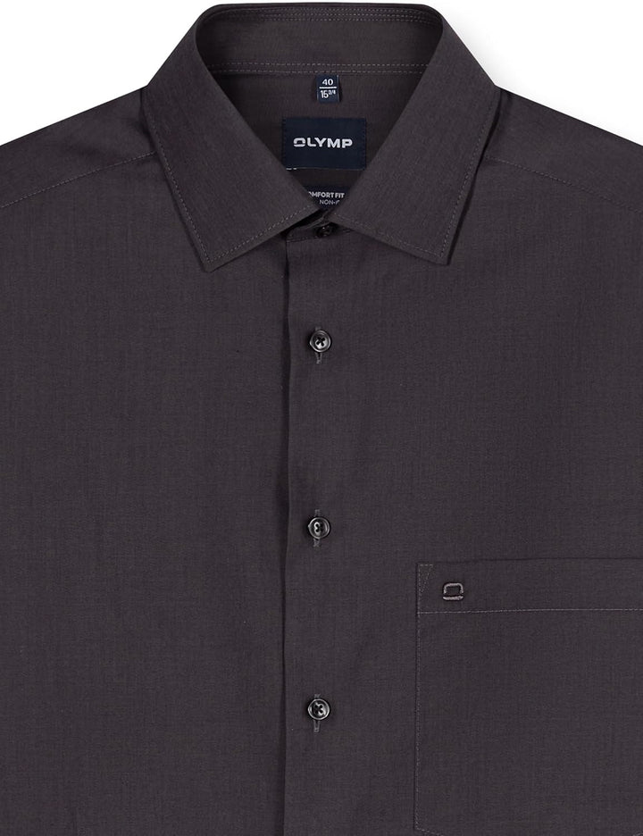 OLYMP Luxor Comfort fit Hemd Langarm New Kent Kragen Chambray Flieder 42 Anthrazit, 42 Anthrazit